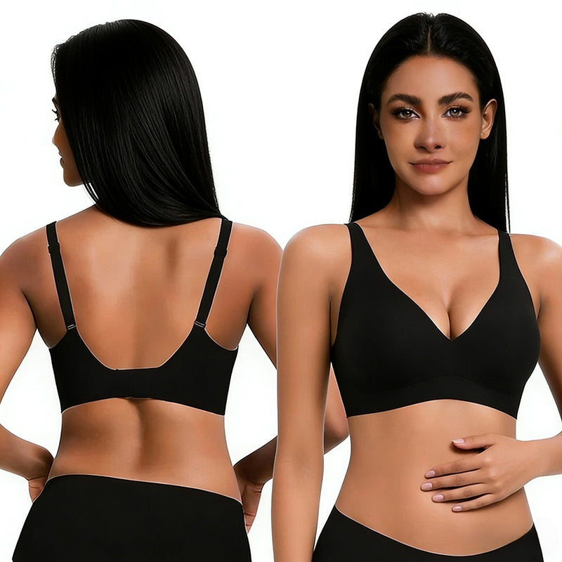 🎅🎄Christmas Sale Day! NESLEMY Women’s Wireless Deep V Seamless Push-Up Bralette — Ultra-Comfortable T-Shirt Bra