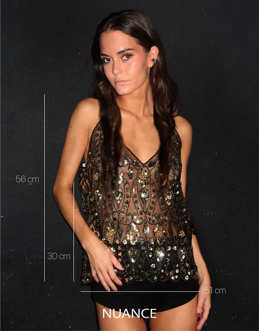 Starlit Luxe Embellished Top
